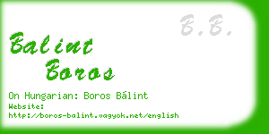 balint boros business card